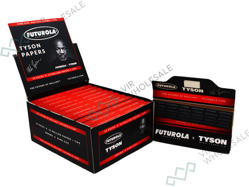 FUTUROLA X TYSON King Size Rolling Papers + Tips - 24 Booklets Per Box - VIR Wholesale