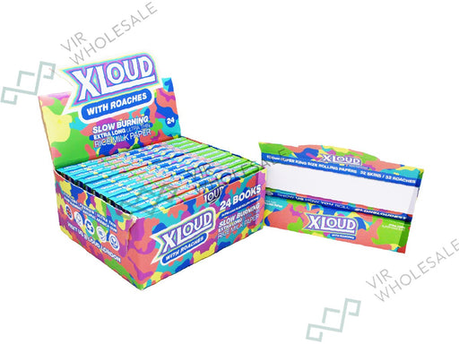 Loud Ldn XLoud Xtra Long Slow Burning Milk Rice Papers + Tips 24 Per Box - VIR Wholesale