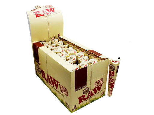 RAW Organic 1¼ Pre-Rolled Cones - 32 Pack Per Box - 6 Cones Per Pack - VIR Wholesale