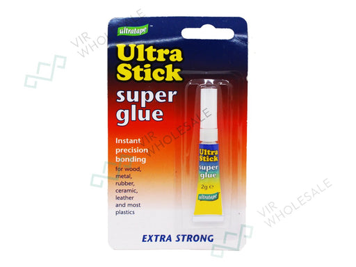 ULTRATAPE ULTRA STICK SUPER GLUE EXTRA STRONG 2G - CASE OF 24 - VIR Wholesale