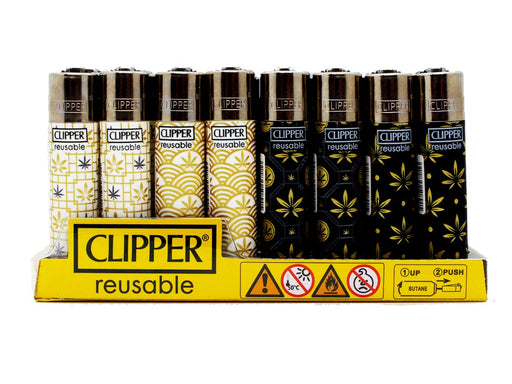 CLIPPER Lighters Printed 48's Various Designs - Leaves Tiles - VIR Wholesale