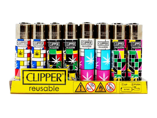 CLIPPER Lighters Printed 48's Various Designs - Modern Weed - VIR Wholesale