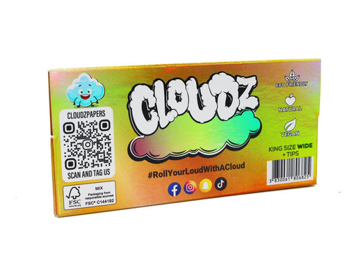 Copy of Cloudz - Big Tings "Wide" Rolling Papers King Size + Tips - Brown - VIR Wholesale