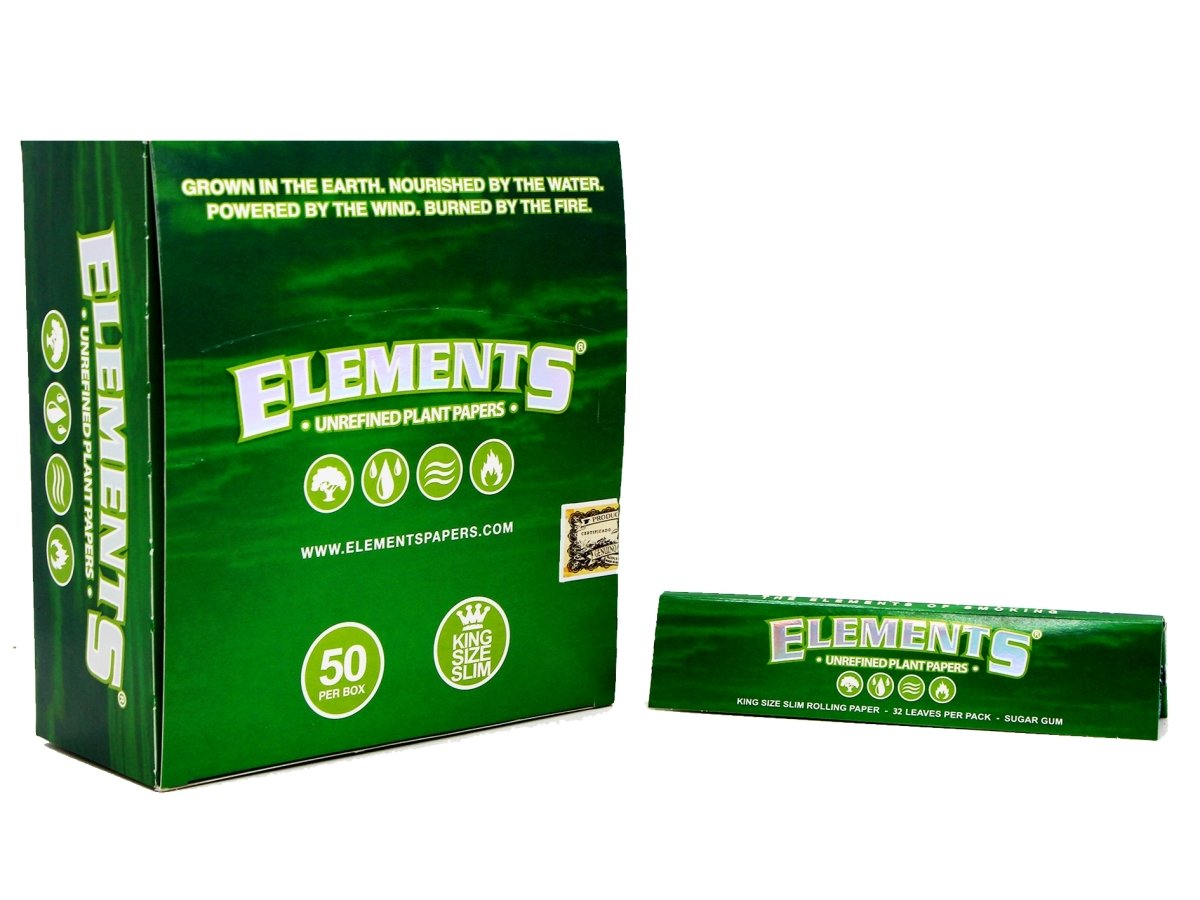 Elements Green Single Wide Rolling Papers