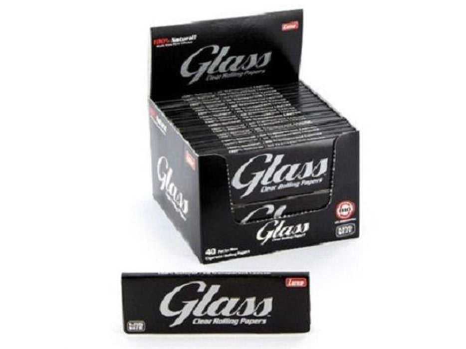 GLASS King Size Clear Cellulose Cigarette Rolling Papers - 24 Pack - VIR Wholesale