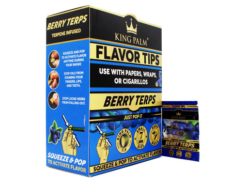 King Palm - Flavoured Filter Tips - 50 Packs Per Box - 2 Tips Per Pack - Berry Terps - VIR Wholesale