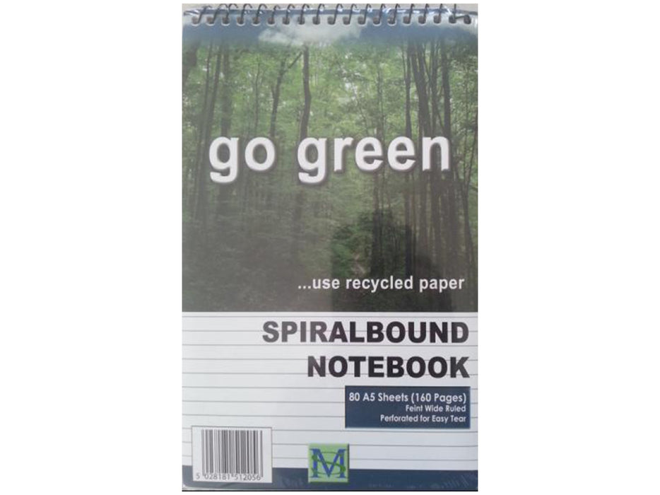 Spiral Bound A5 Notebook 80 (160 Pages) - VIR Wholesale