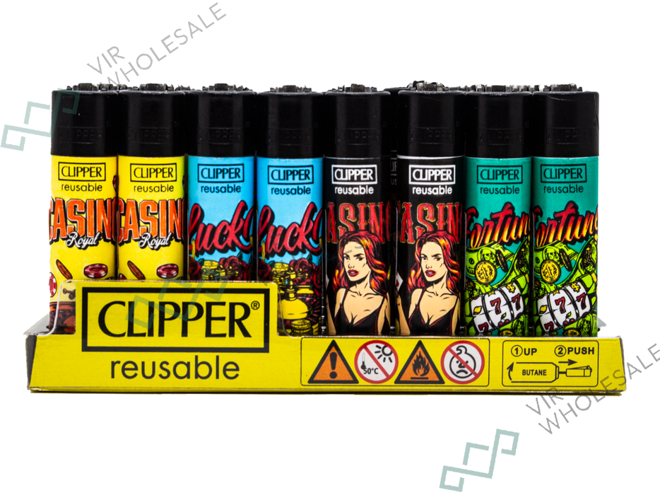 CLIPPER Lighters Printed 48's Various Designs - Retro Belts