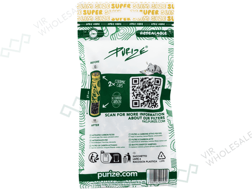 50 PURIZE® Organic Super Slim Size Filters - VIR Wholesale