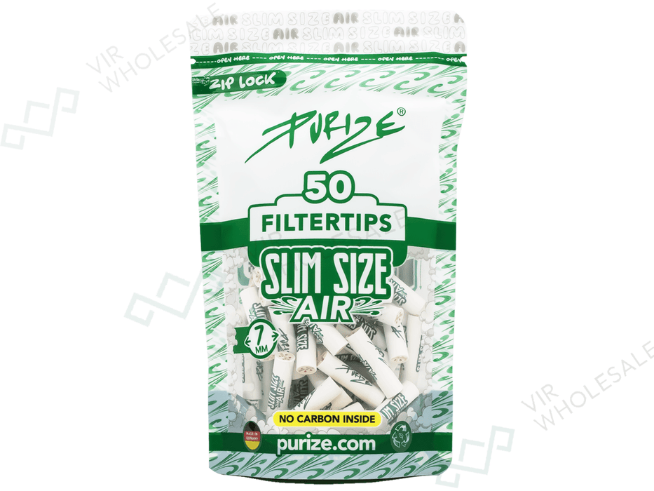 50 PURIZE® Slim Size Air – Without Activated Carbon - 0.7mm - 50 Per Bag - VIR Wholesale