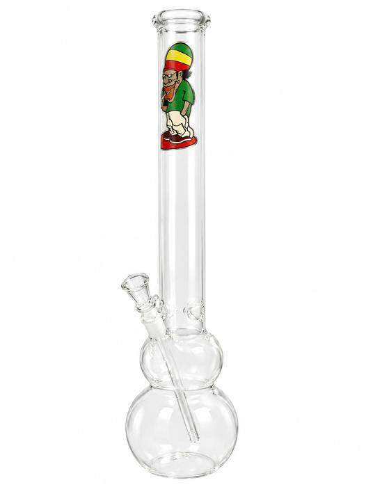 Clear Bong - Designs May Vary - 18" (45.7cm) - Rasta Design