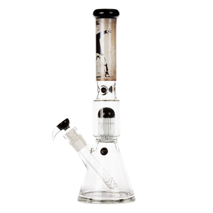 G-Rollz | Banksy's Graffiti 'Flower Thrower' - Beaker Bong H:42cm - Ø:50mm - SG:29.2mm