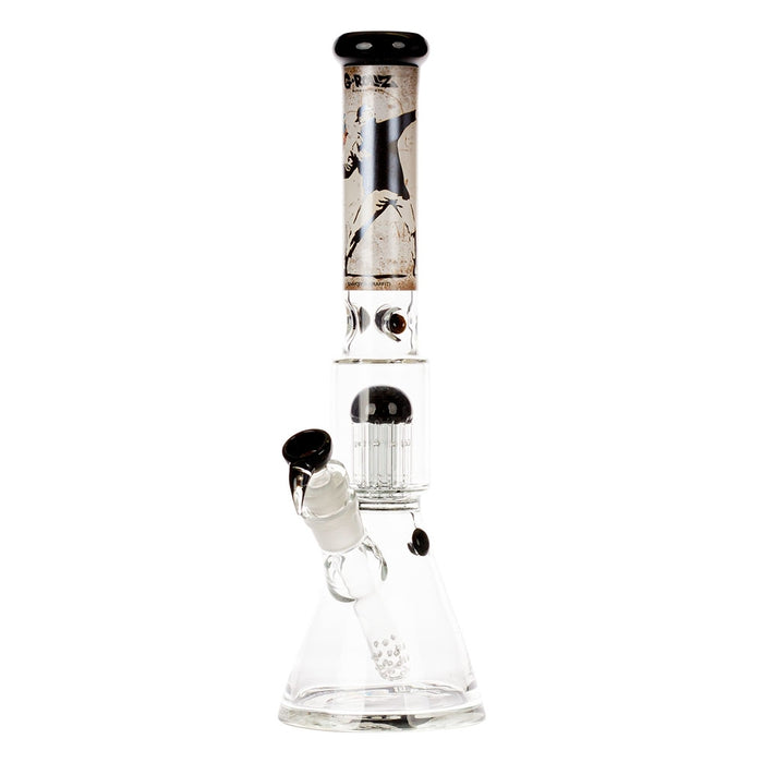 G-Rollz | Banksy's Graffiti 'Flower Thrower' - Beaker Bong H:42cm - Ø:50mm - SG:29.2mm