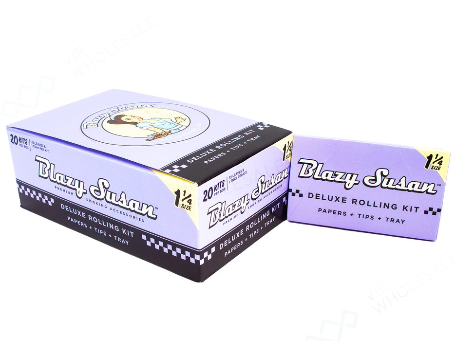 Blazy Susan Deluxe Rolling Kit – Purple Deluxe 1¼ King Size Slim (Full Box of 20 Kits)