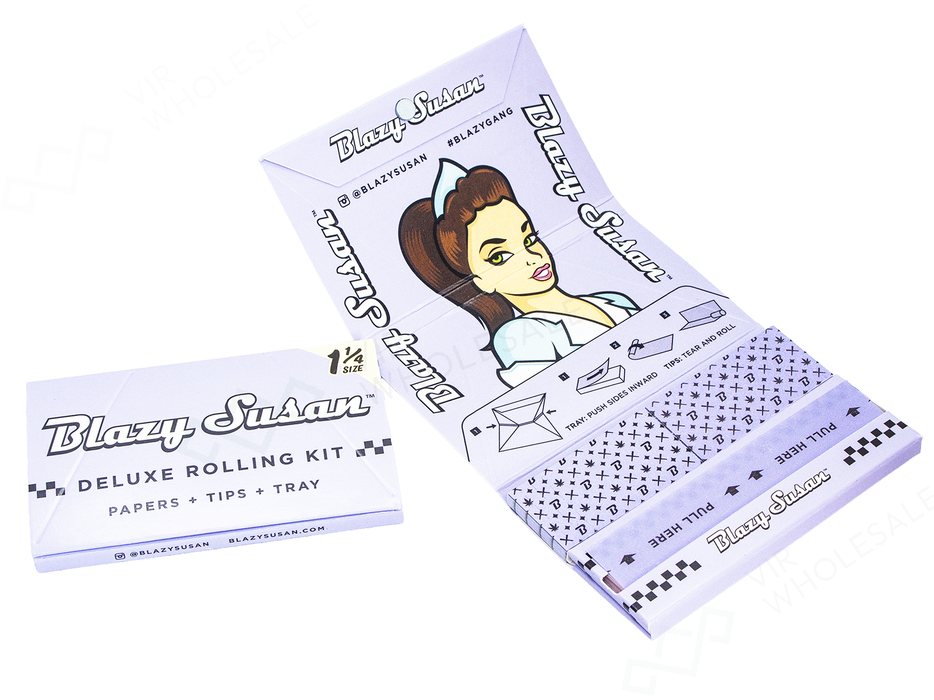 Blazy Susan Deluxe Rolling Kit – Purple Deluxe 1¼ King Size Slim (Full Box of 20 Kits)
