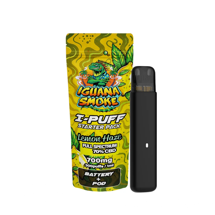 Iguana Smoke I-Puff Lemon Haze 1ml CBD Vape Starter Pack (700mg)