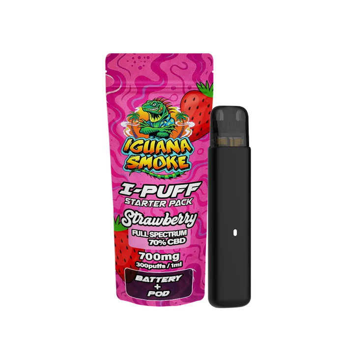 Iguana Smoke I-Puff Strawberry 1ml CBD Vape Starter Pack (700mg)