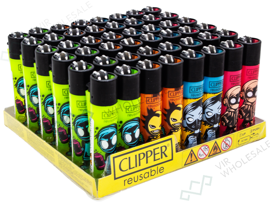 CLIPPER Lighters Printed 48’s Various Designs – Spray Crew