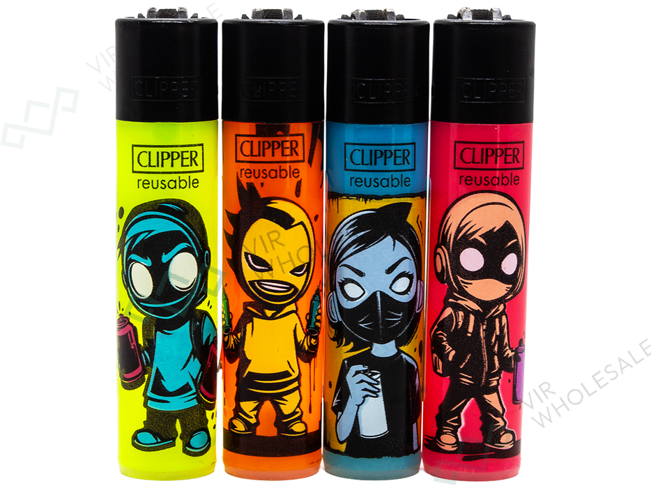 CLIPPER Lighters Printed 48’s Various Designs – Spray Crew
