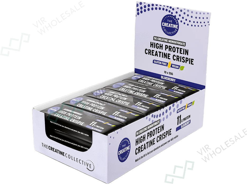 The Creatine Collective – Handmade Vegan Protein Bar with Blueberry Crunch & 5g Creatine (10 Bars per Box)