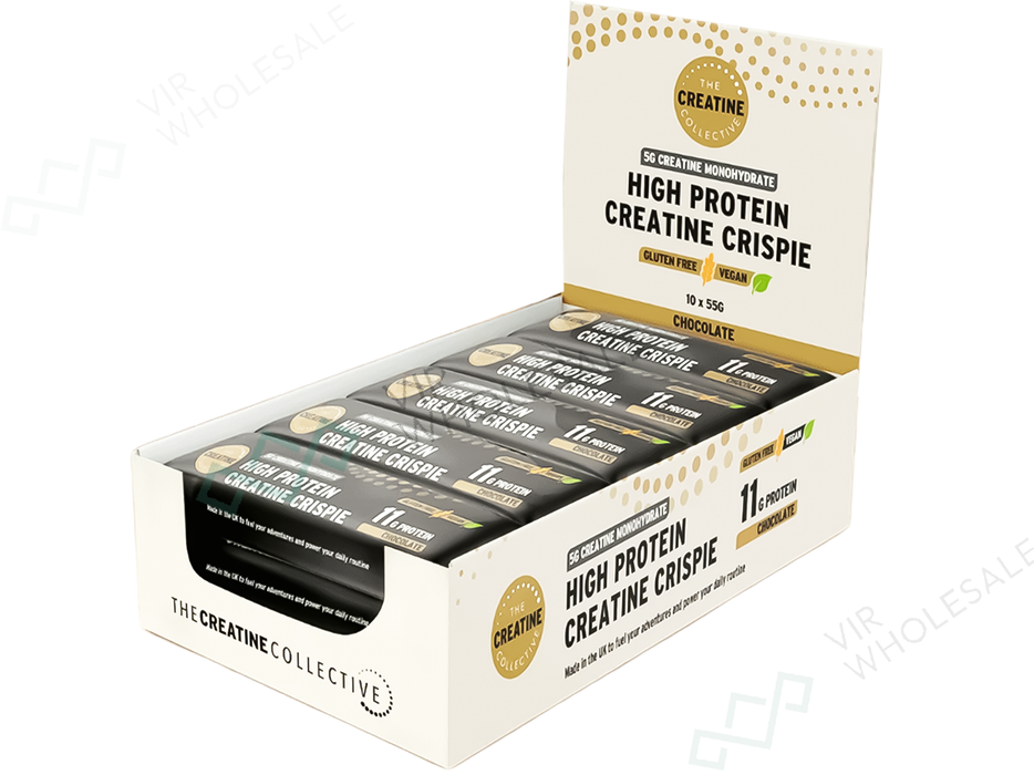 The Creatine Collective – Handmade Vegan Protein Bar with Chocolate Crunch & 5g Creatine - 10 Bars Per Boz