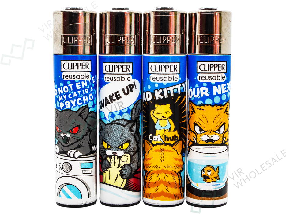 CLIPPER Lighters Printed 48's Various Designs – Funny Cats