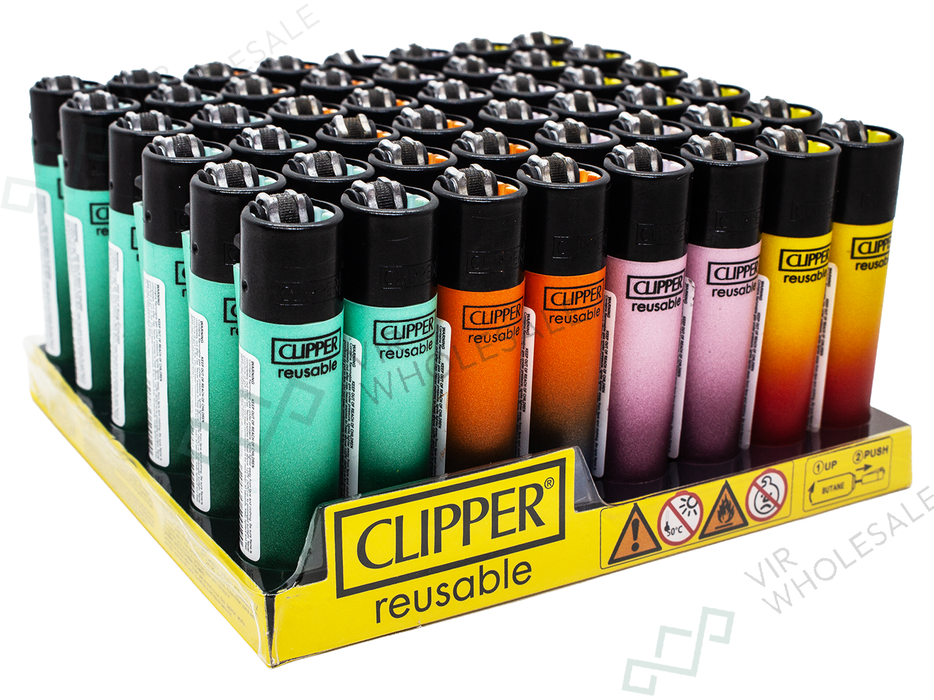 CLIPPER Lighters Printed 48's Various Designs – Metal Gradient