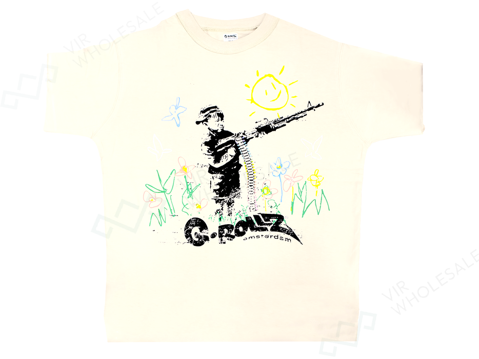 G-ROLLZ Banksy Graffiti Brown T-Shirt – XS, S, M, L, XL, XXL