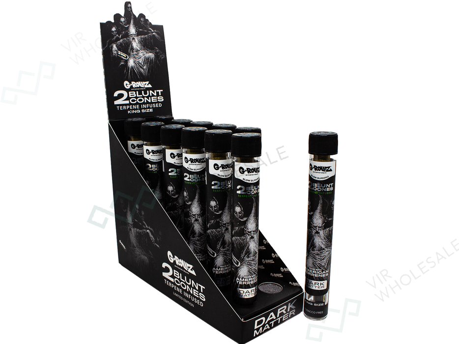 G-ROLLZ - Terpene Blunt Cones - 12 Tubes Per Box - 2 Cones Per Tube - Dark Matter