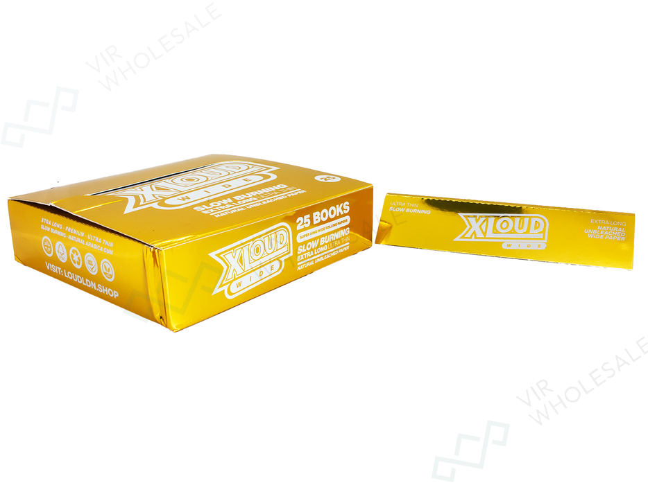 LOUD XL | XLOUD Xtra-Long Slow Burning Gold Wide Rolling Papers