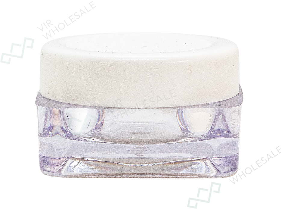 50pcs 1g Empty Clear Hash Pots – Non-Stick Storage Containers with Coloured Lids (50 Pack)