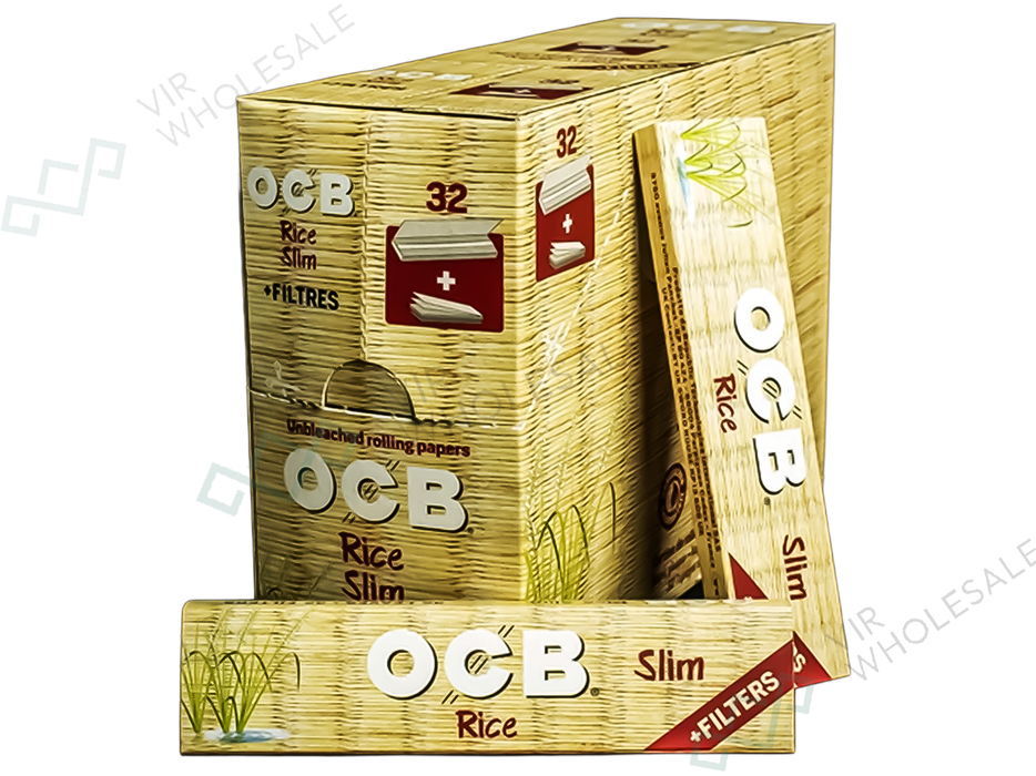 OCB Rice Slim Papers + Tips – 32 Papers & Tips