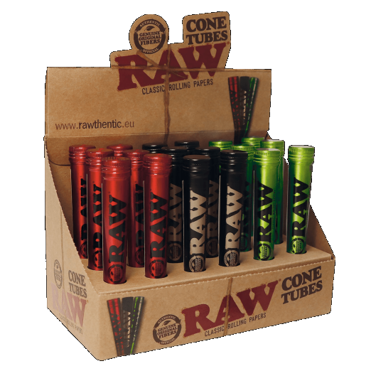 RAW Aluminium Tubes – Assorted Colours – 18's Display