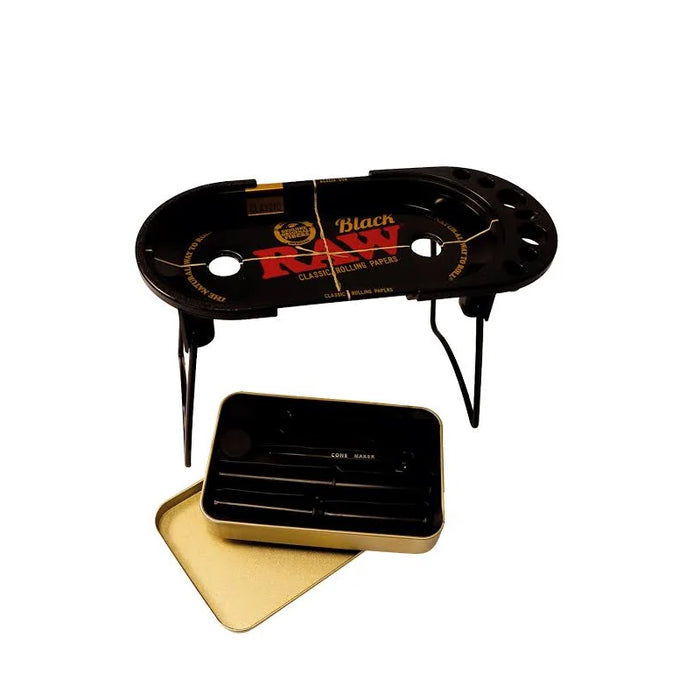 RAW Black Prep Deck – Rolling Tray & Storage Station Accessory
