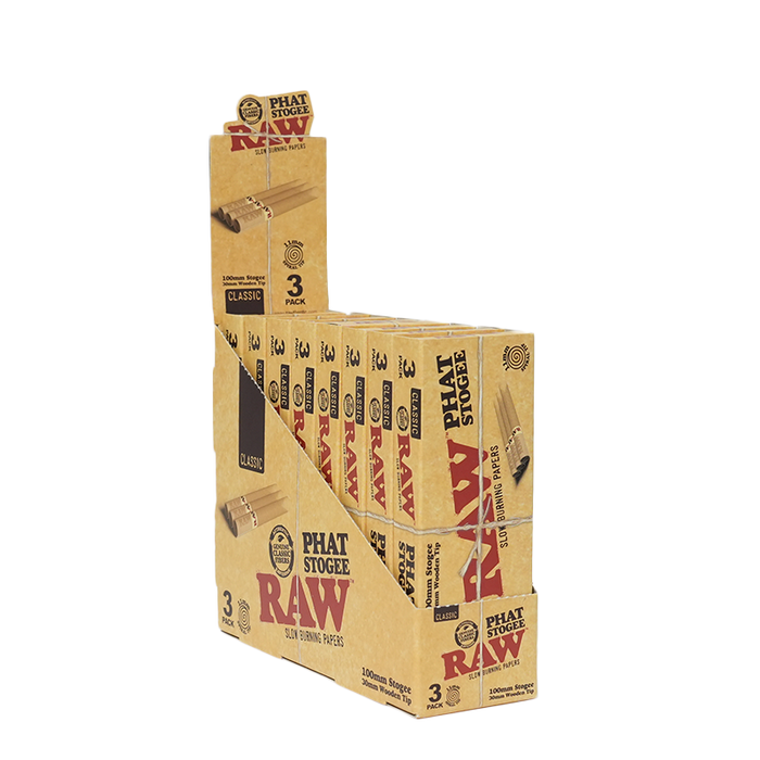 RAW Classic Cones – Novelty Phat Stogee (3) Display of 8