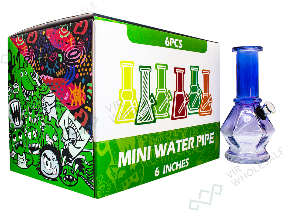 Water Pipe 6 Assoted Designs - Mini 6"