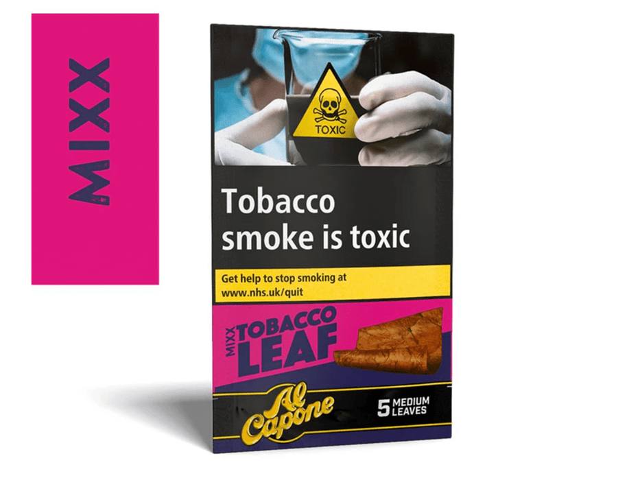 Al Capone Mixx Leaf Blunt Wrap – Box of 50 Medium Leaves - 10 Packs Per Box - 5 Boxes Per Pack - VIR Wholesale