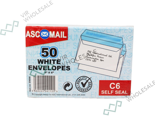 ASC C6 White Envelopes 4" x 6" - VIR Wholesale