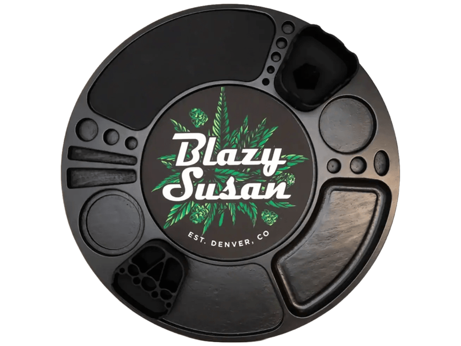 BLAZY SUSAN Black Spinning Rolling Tray (Colour Inserts May Vary) - VIR Wholesale