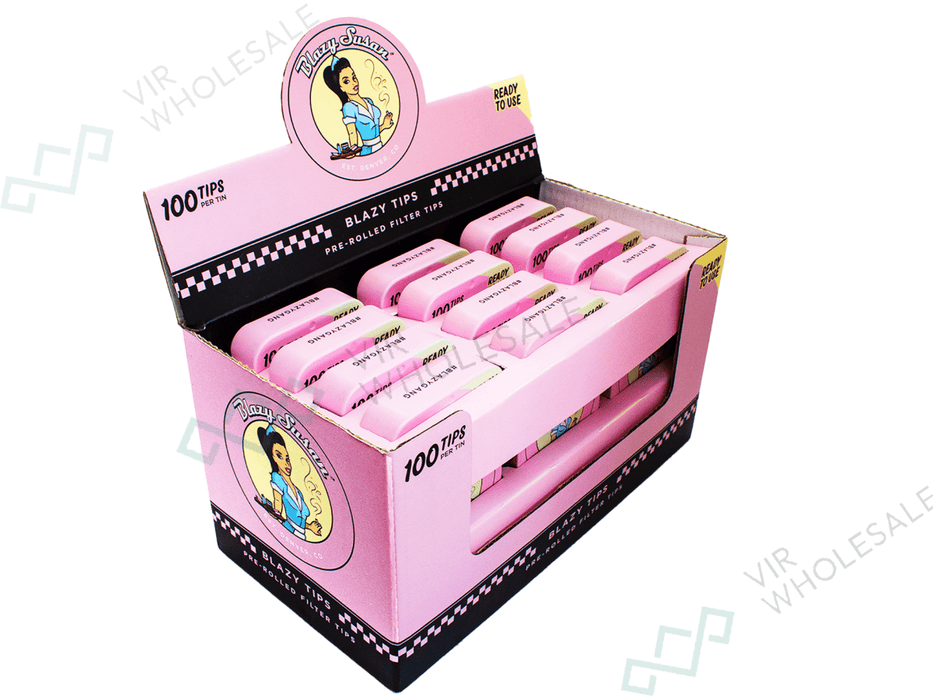 BLAZY SUSAN Pre Rolled Filter Tips | 100 Tips In Tin - VIR Wholesale