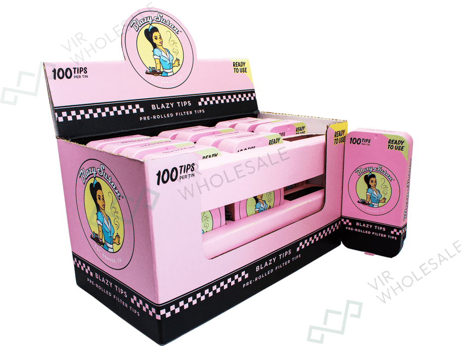 BLAZY SUSAN Pre Rolled Filter Tips | 100 Tips In Tin - VIR Wholesale