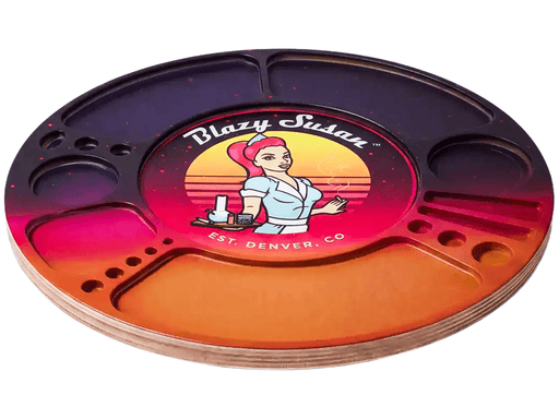 Blazy Susan Synthwave (Clear) Spinning Rolling Tray (Colour Inserts May Vary) - VIR Wholesale
