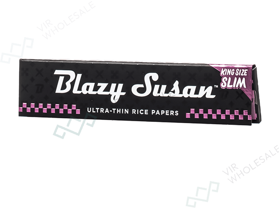 BLAZY SUSAN Ultra Thin Rice Rolling Papers King Size Slim - 50 Booklets Per Box - 50 Leaves Per Pack - VIR Wholesale