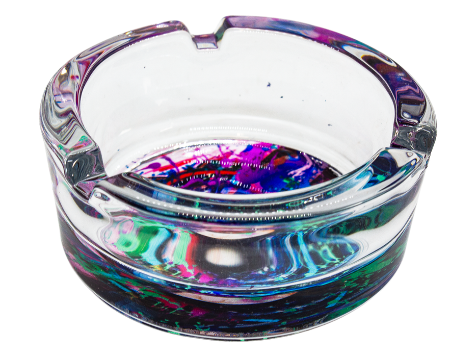 6 x Eye Design Glass Ashtrays – Full Box