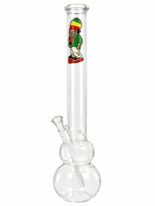 Clear Bong - Designs May Vary - 18" (45.7cm) - Rasta Design - VIR Wholesale