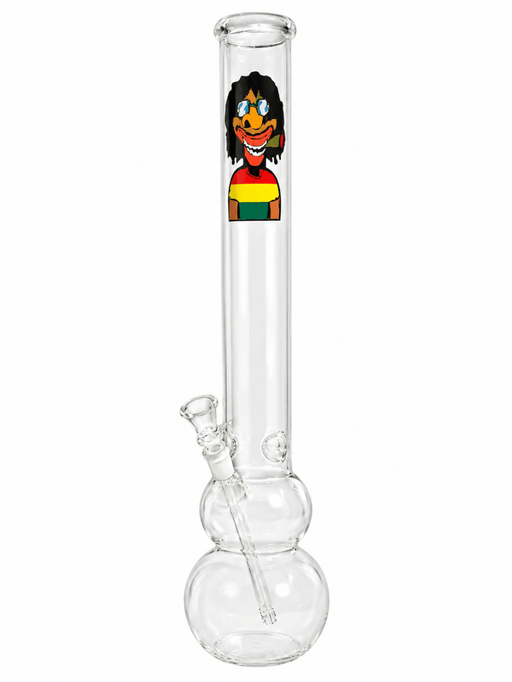 Clear Bong - Designs May Vary - 18" (45.7cm) - Rasta Design - VIR Wholesale