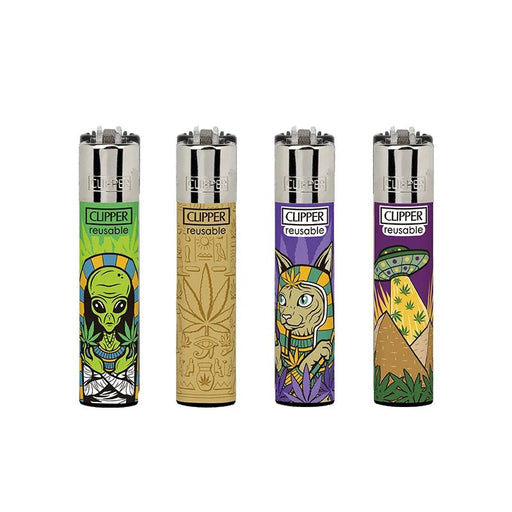 Clipper Classic Large Lighter EGIPTIAN LEAVES X 48 lighters - VIR Wholesale