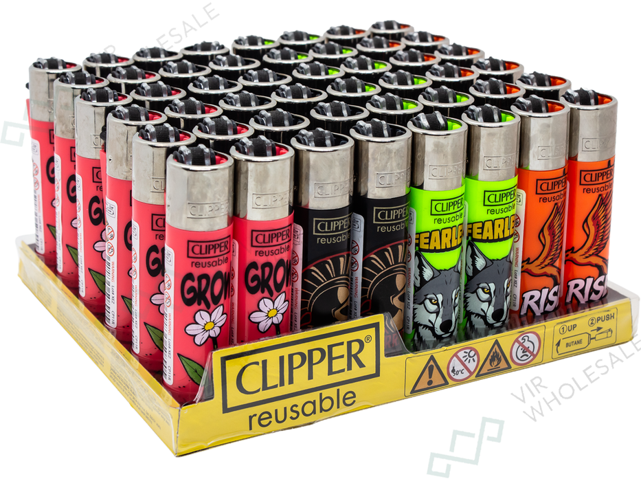 Clipper Classic Lighters SKIN ART (4) 1 X 48 lighters - VIR Wholesale