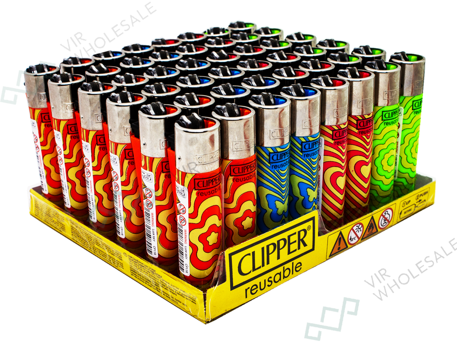 CLIPPER Hippily Lighters Printed 48’s Various Designs - VIR Wholesale