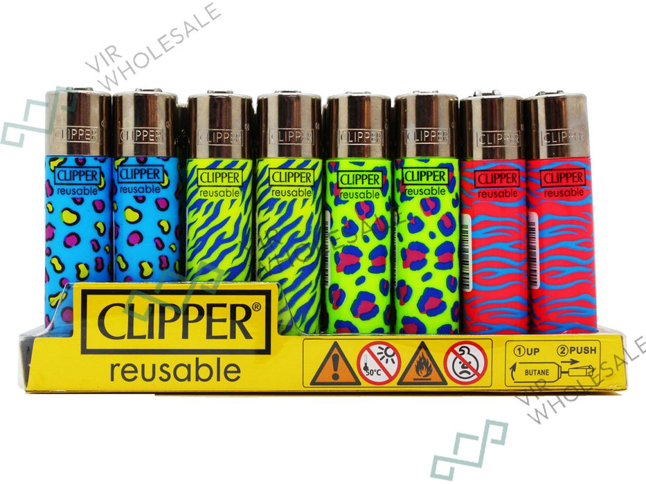 CLIPPER Lighters Printed 48's Various Designs - Animal Patterns - VIR Wholesale